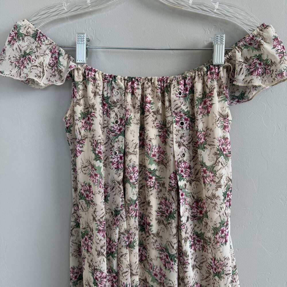 Catch Stitch Woman’s Floral Off The Shoulder Maxi Dress Size M Festival Peasant - Picture 2 of 13